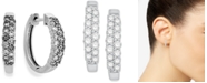 Macy's Diamond Two-Row Hoop Earrings in 14k White Gold (1/2 ct. t.w.)
